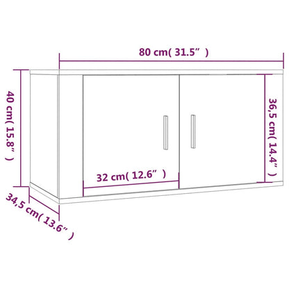 Tv-wandmeubel 80x34,5x40 cm hoogglans wit