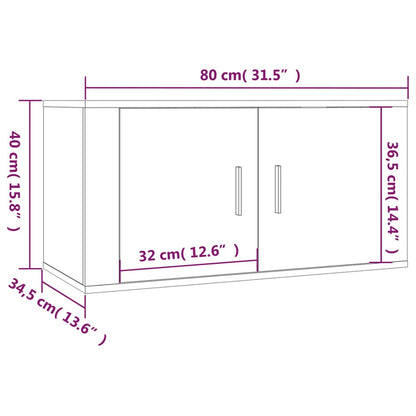 Tv-wandmeubel 80x34,5x40 cm betongrijs