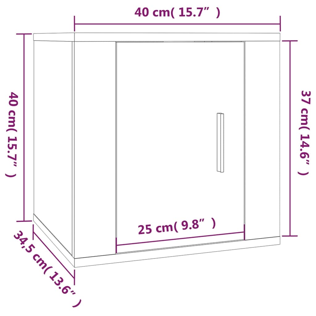 Tv-wandmeubel 40x34,5x40 cm wit