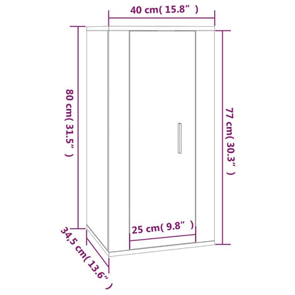 Tv-wandmeubel 40x34,5x80 cm zwart