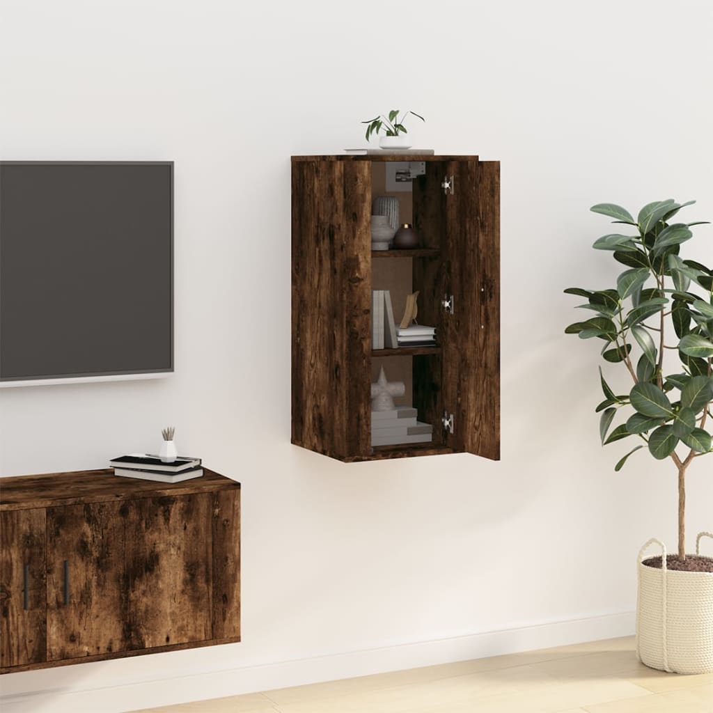 Tv-wandmeubel 40x34,5x80 cm gerookt eikenkleurig