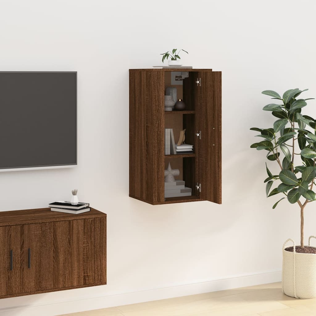 Tv-wandmeubel 40x34,5x80 cm bruin eikenkleur