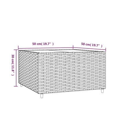 Salontafel vierkant 50x50x30 cm poly rattan zwart