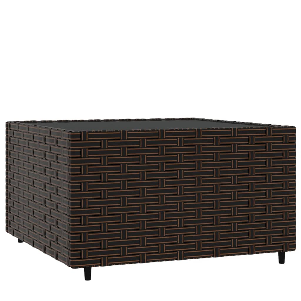 Salontafel tuin vierkant 50x50x30 cm poly rattan bruin