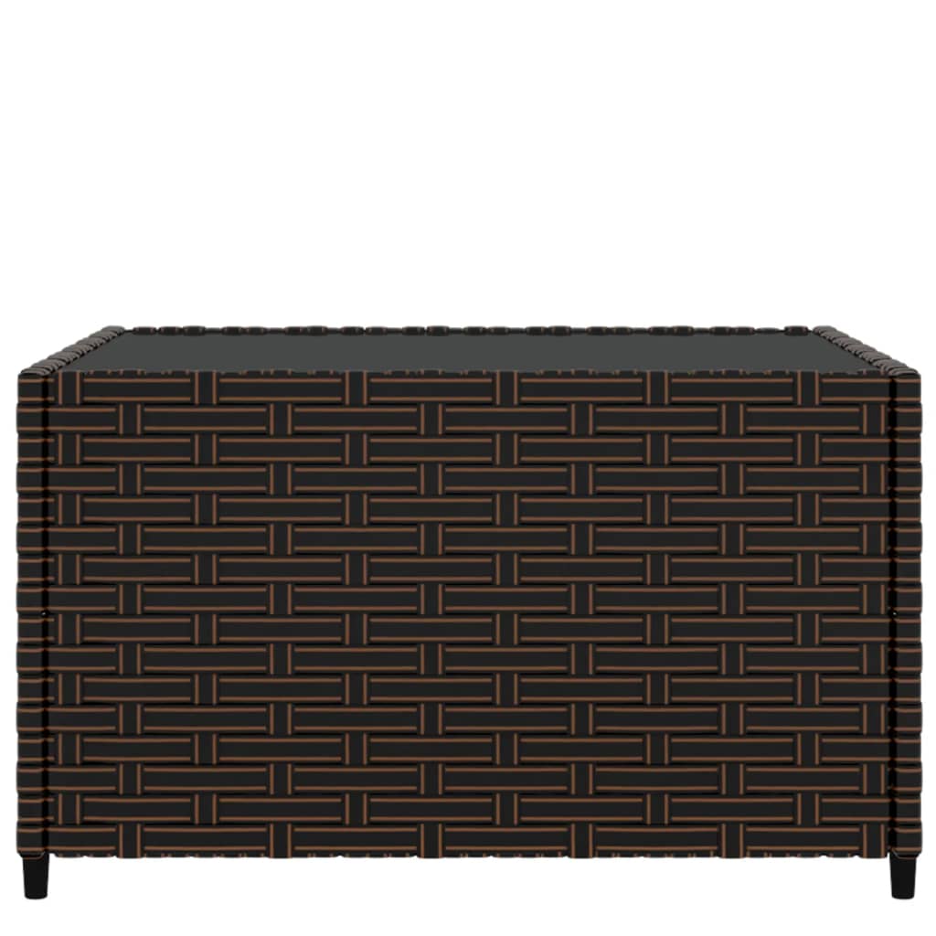 Salontafel tuin vierkant 50x50x30 cm poly rattan bruin