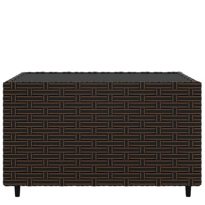 Salontafel tuin vierkant 50x50x30 cm poly rattan bruin