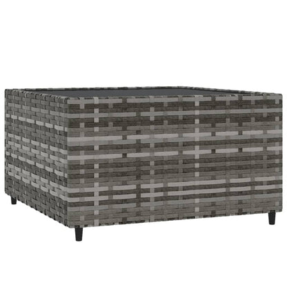 Salontafel tuin vierkant 50x50x30 cm poly rattan grijs