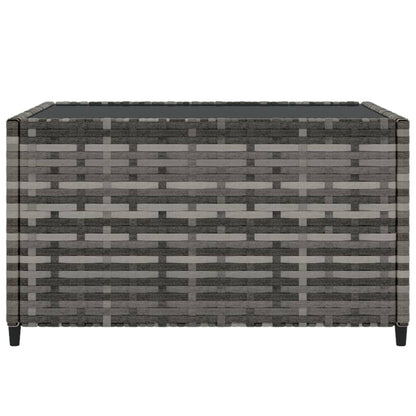 Salontafel tuin vierkant 50x50x30 cm poly rattan grijs