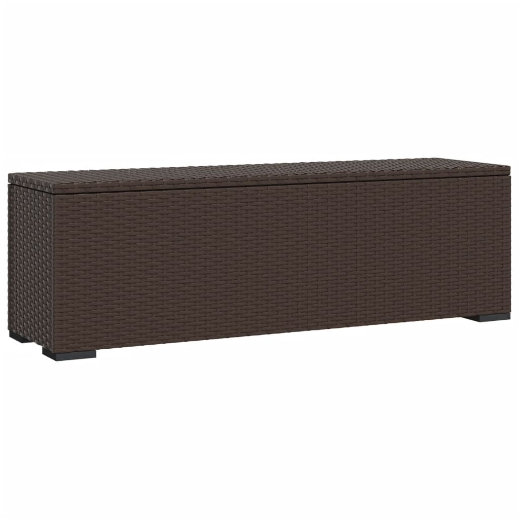 Hocker met kussen 110x30x40 cm poly rattan bruin