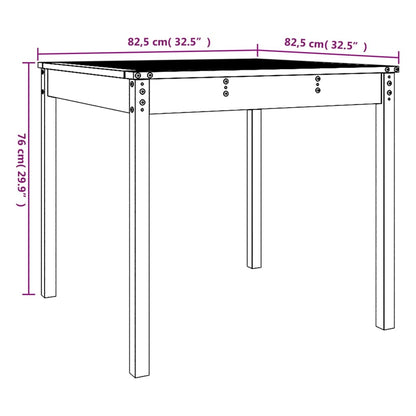 Tuintafel 82,5x82,5x76 cm massief grenenhout grijs