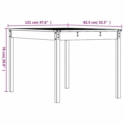 Tuintafel 121x82,5x76 cm massief grenenhout honingbruin