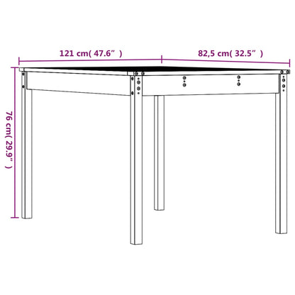 Tuintafel 121x82,5x76 cm massief douglashout