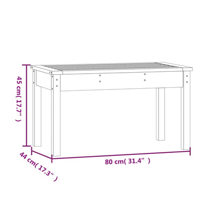 Tuinbank 80x44x45 cm massief grenenhout grijs