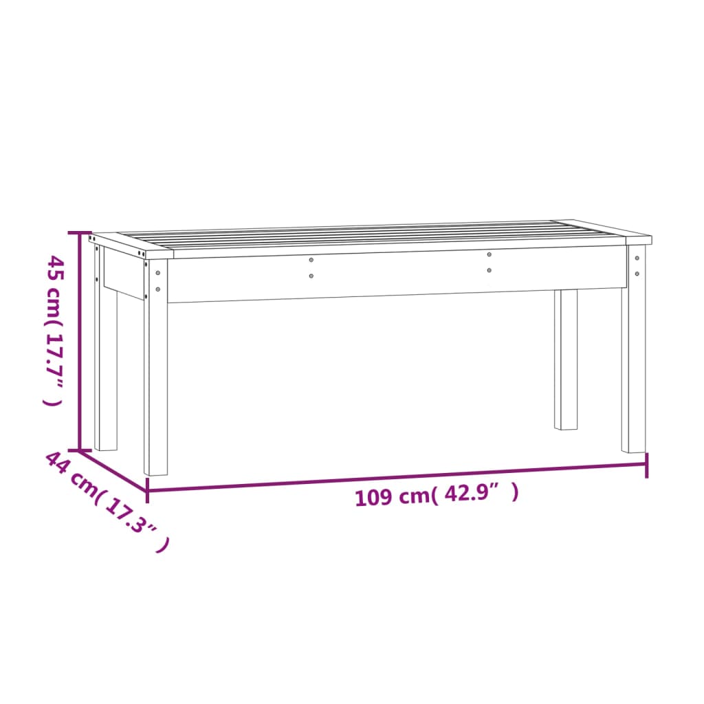 Tuinbank 109x44x45 cm massief grenenhout