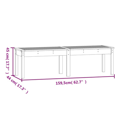 Tuinbank 2-zits 159,5x44x45 cm massief grenenhout