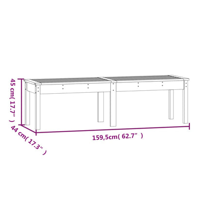 Tuinbank 2-zits 159,5x44x45 cm massief grenenhout grijs