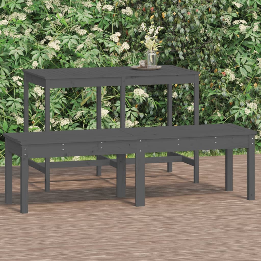 Tuinbank 2-zits 159,5x44x45 cm massief grenenhout grijs