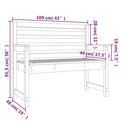 Tuinbank 109x48x91,5 cm massief grenenhout