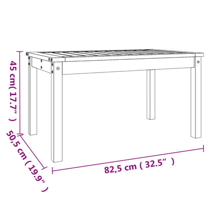 Tuintafel 82,5x50,5x45 cm massief grenenhout grijs