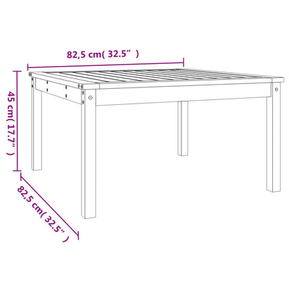 Tuintafel 82,5x82,5x45 cm massief grenenhout wit