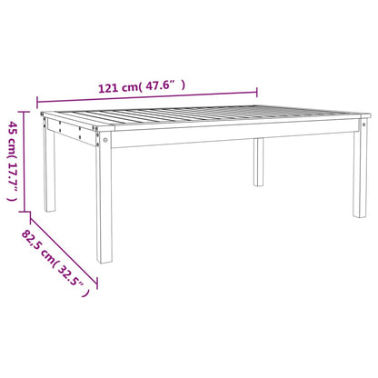 Tuintafel 121x82,5x45 cm massief grenenhout