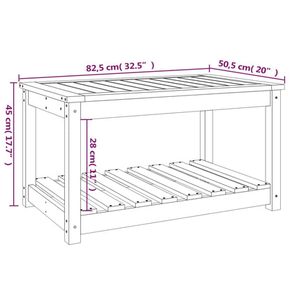 Tuintafel 82,5x50,5x45 cm massief grenenhout grijs