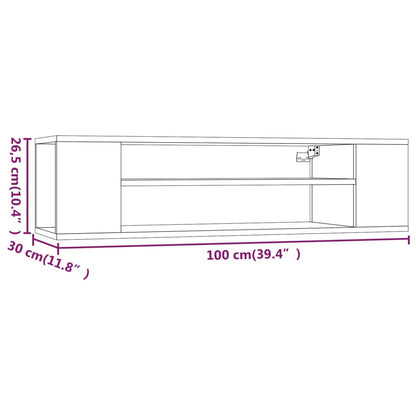 Tv-hangmeubel 100x30x26,5 cm bewerkt hout grijs sonoma eiken