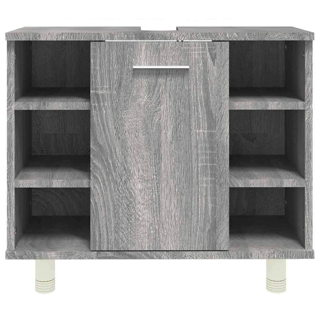 Badkamerkast 60x32x53,5 cm bewerkt hout grijs sonoma eikenkleur