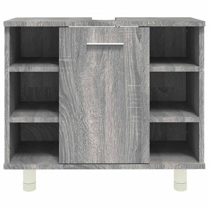 Badkamerkast 60x32x53,5 cm bewerkt hout grijs sonoma eikenkleur