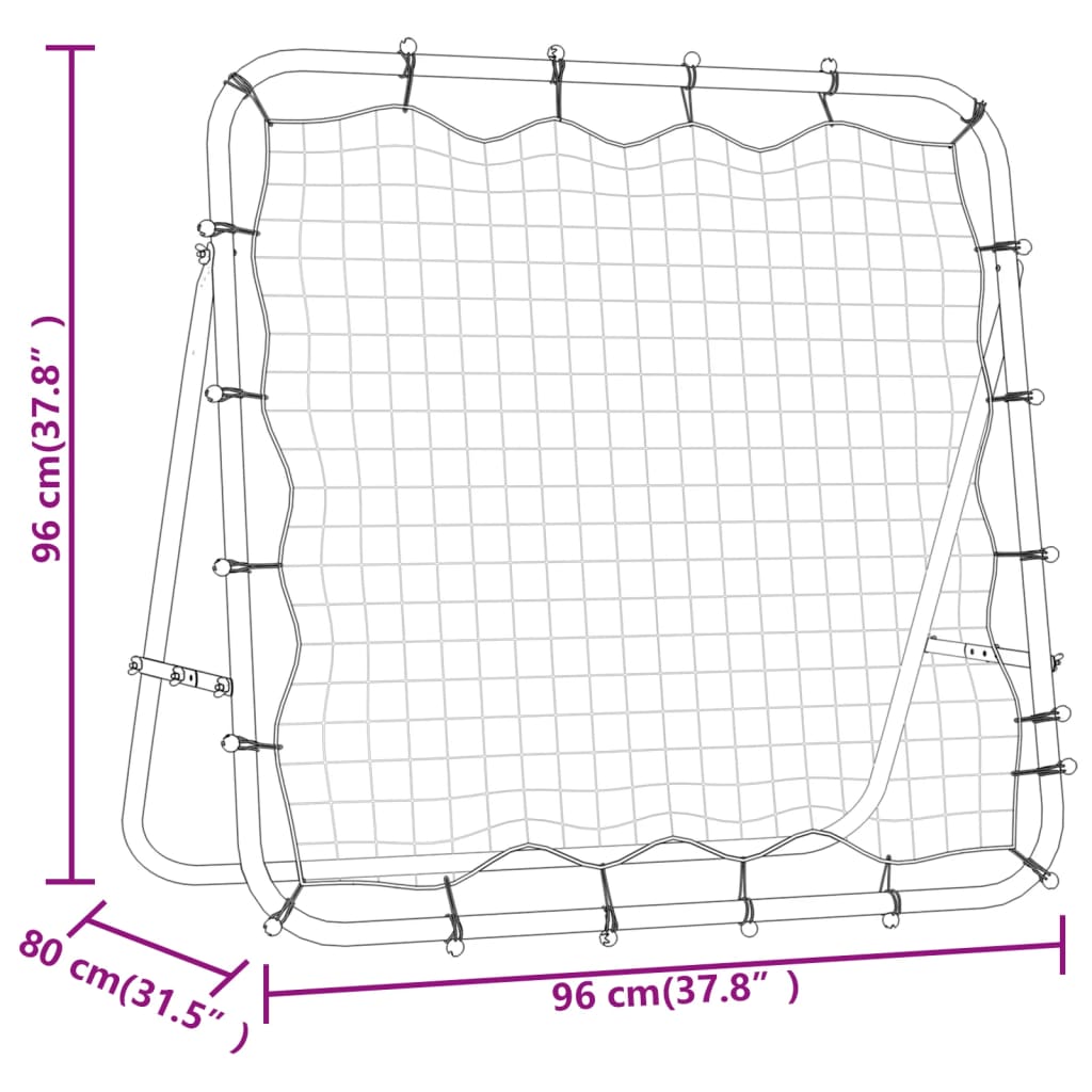 Voetbal kickback rebounder verstelbaar 96x80x96 cm staal en PE