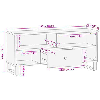 Tv-meubel 100x33x46 cm massief hout gerecycled en bewerkt hout