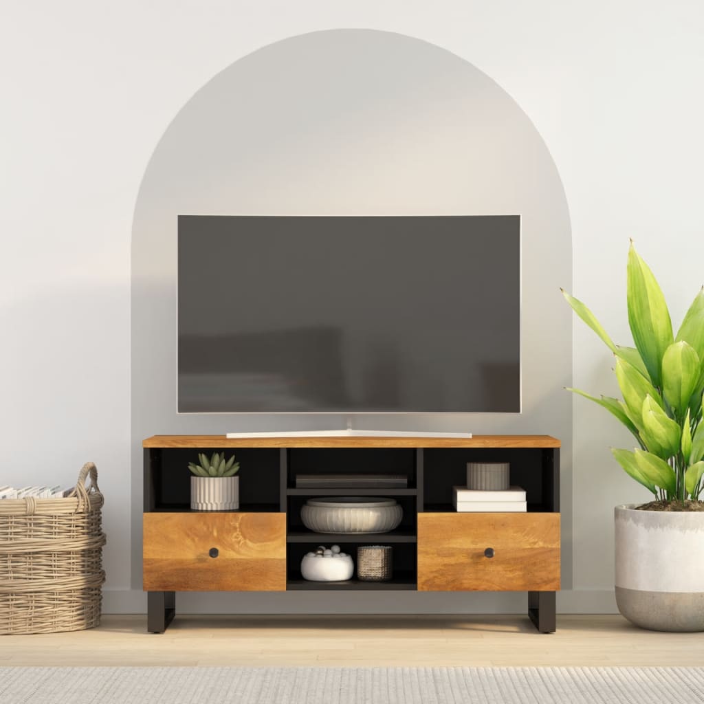 Tv-meubel 100x33x46 cm massief mangohout en bewerkt hout