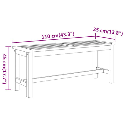 Tuinbank 110x35x45 cm massief acaciahout