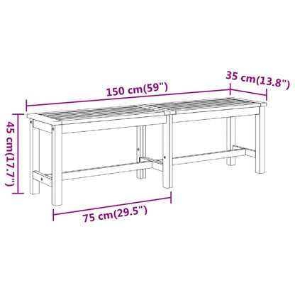 Tuinbank 150x35x45 cm massief acaciahout