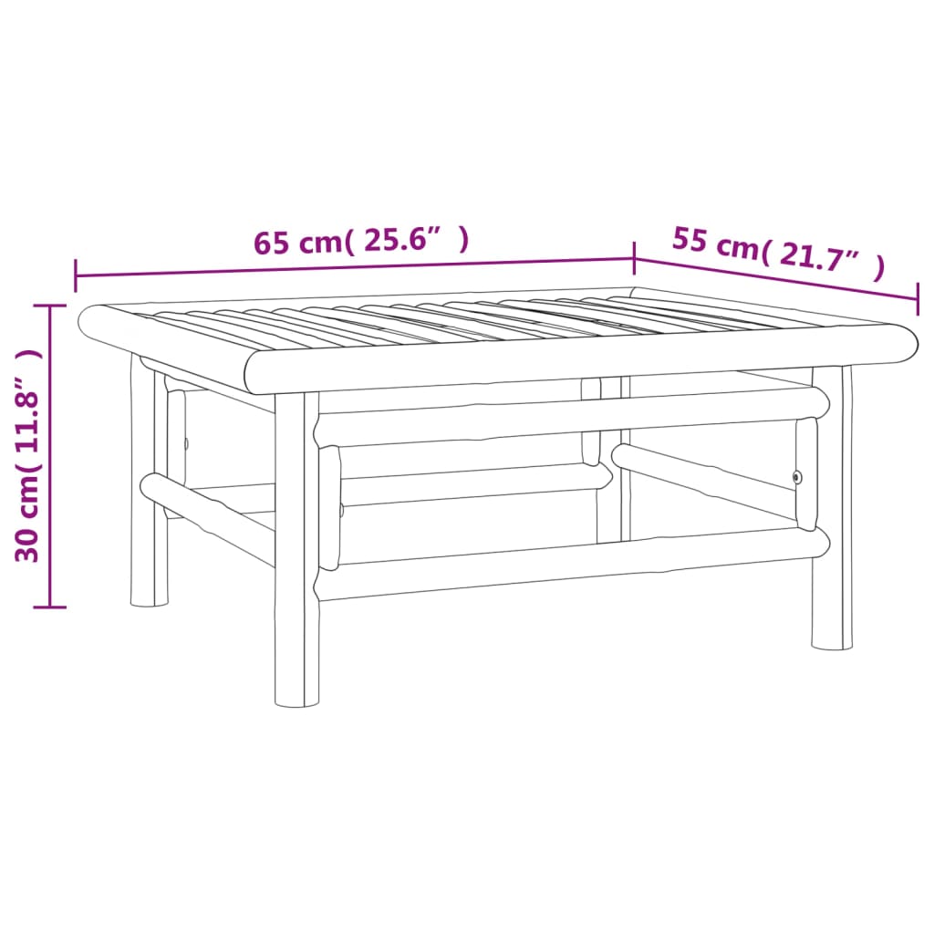 Tuintafel 65x55x30 cm bamboe