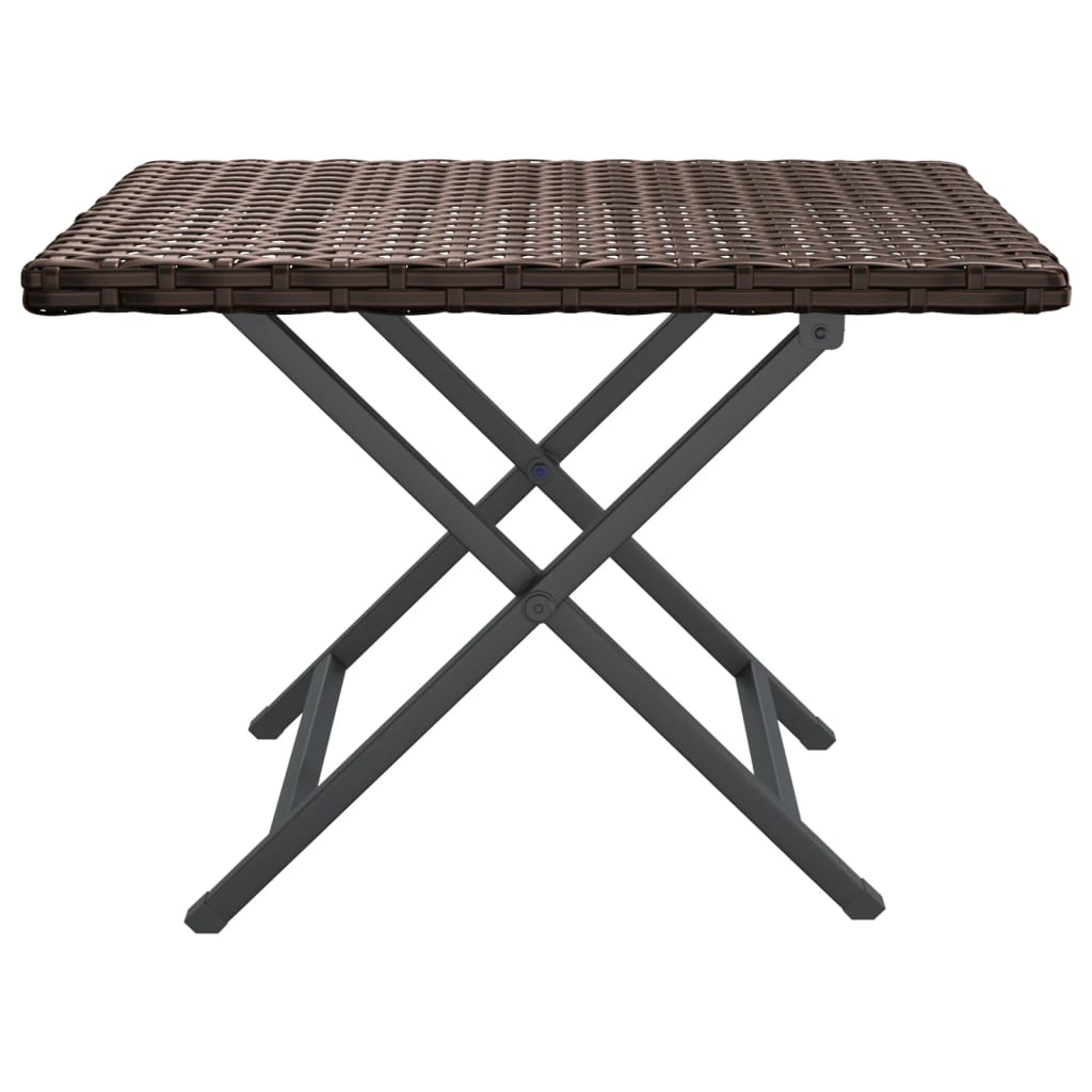 Tafel inklapbaar 45x35x32 cm poly rattan bruin