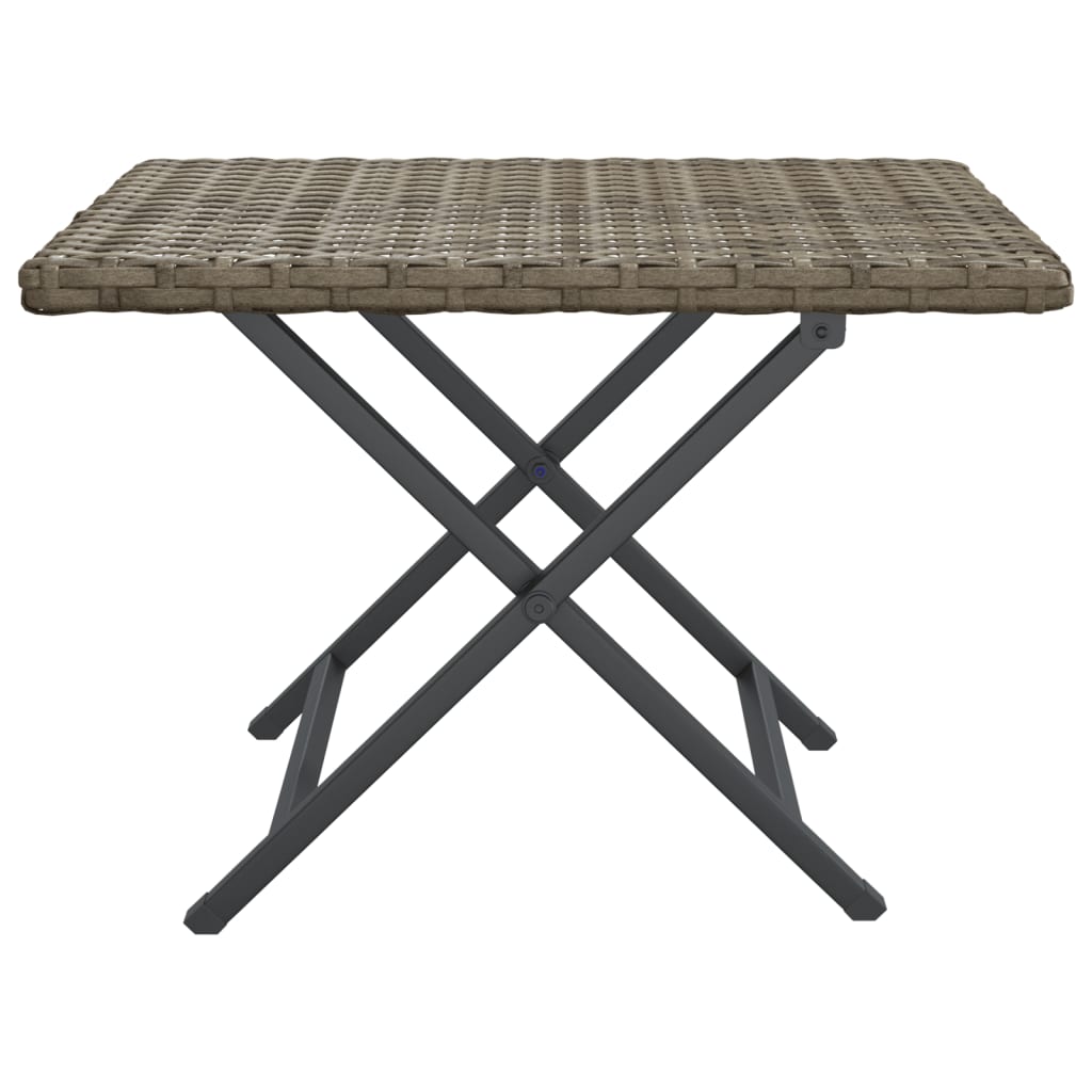 Tafel inklapbaar 45x35x32 cm poly rattan grijs