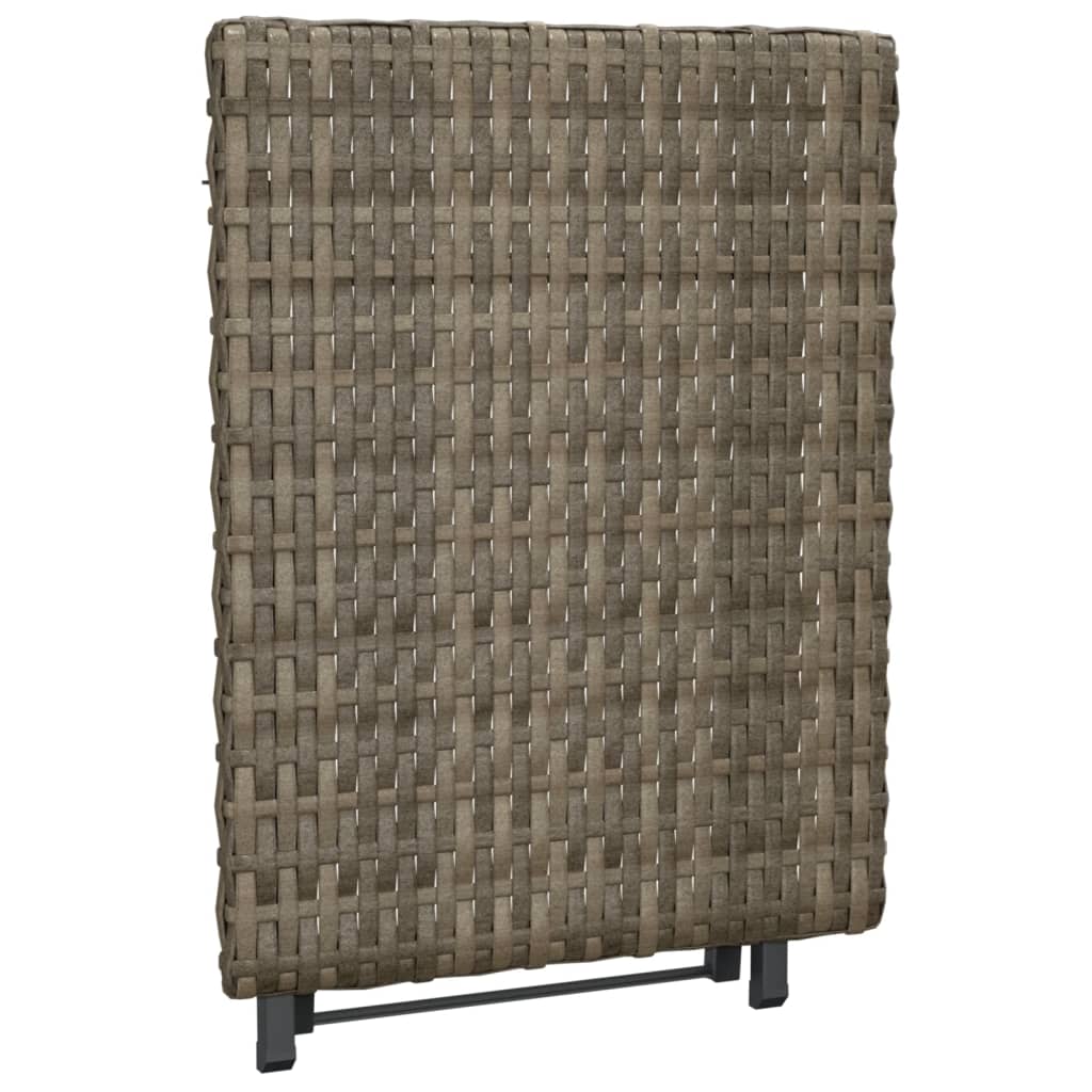 Tafel inklapbaar 45x35x32 cm poly rattan grijs