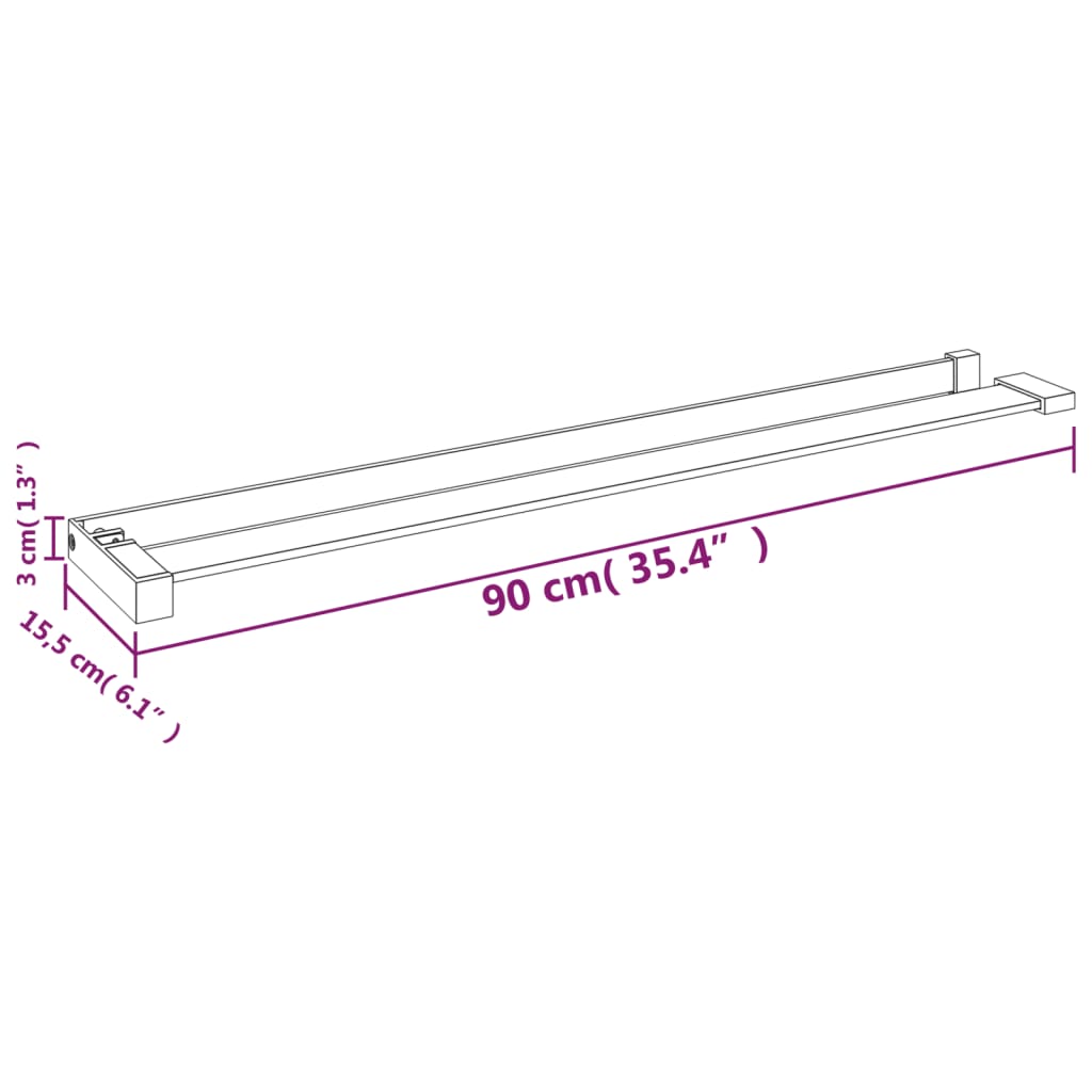 Doucheschap voor inloopdouchewand 90 cm aluminium zwart