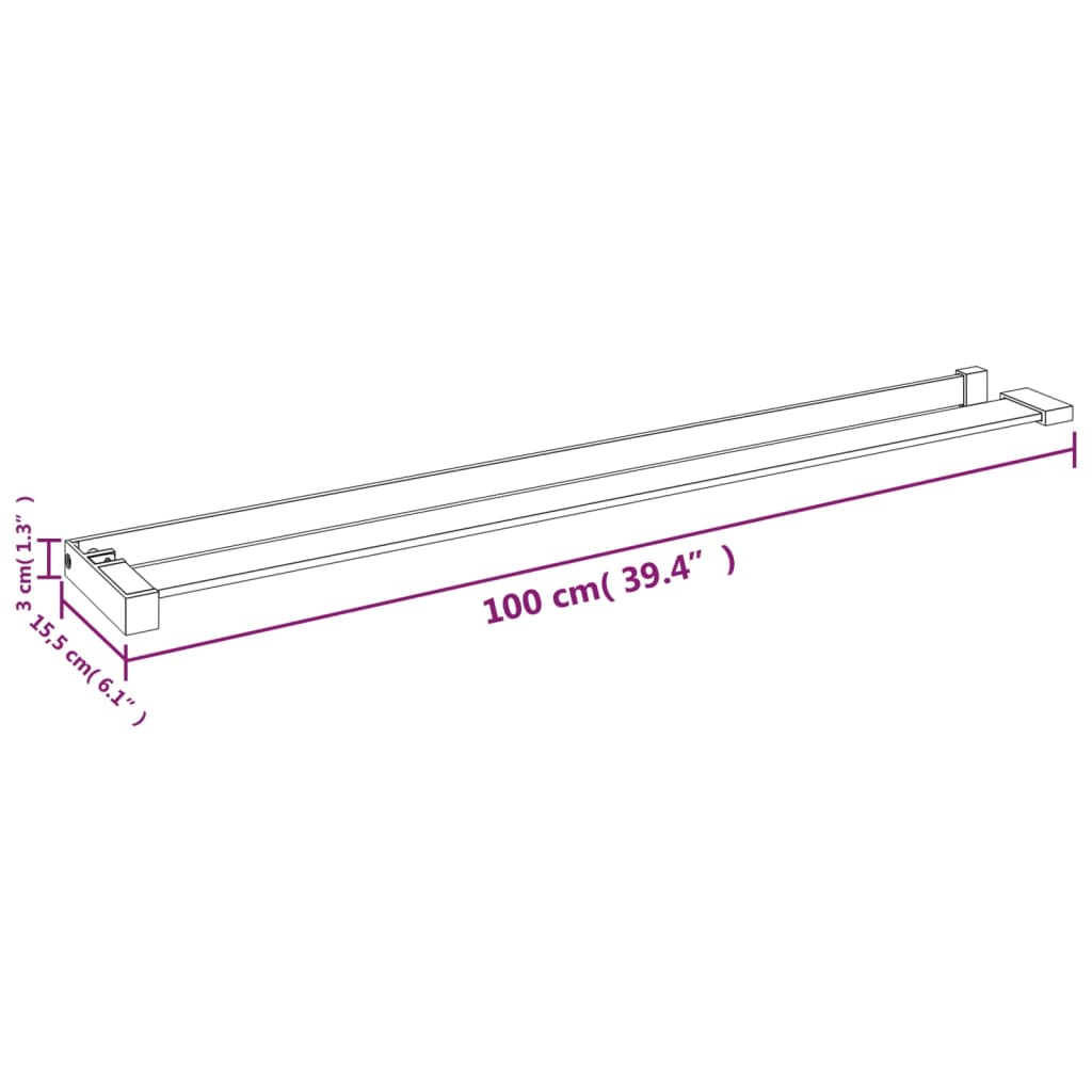 Doucheschap voor inloopdouchewand 100 cm aluminium zwart