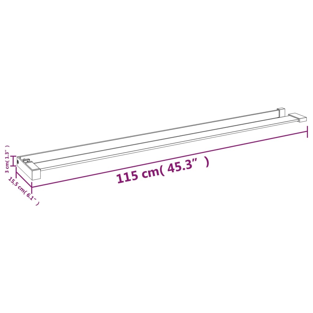 Doucheschap voor inloopdouchewand 115 cm aluminium zwart