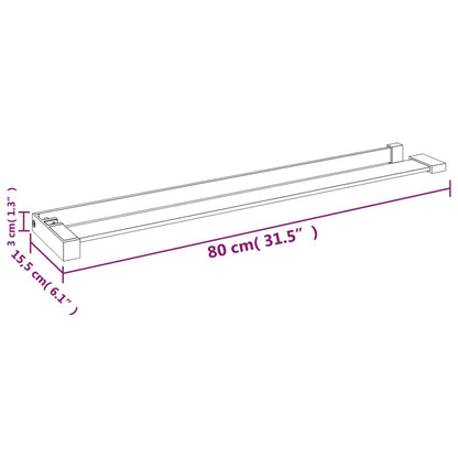 Wandschap voor inloopdouchewand 80 cm aluminium chroomkleurig