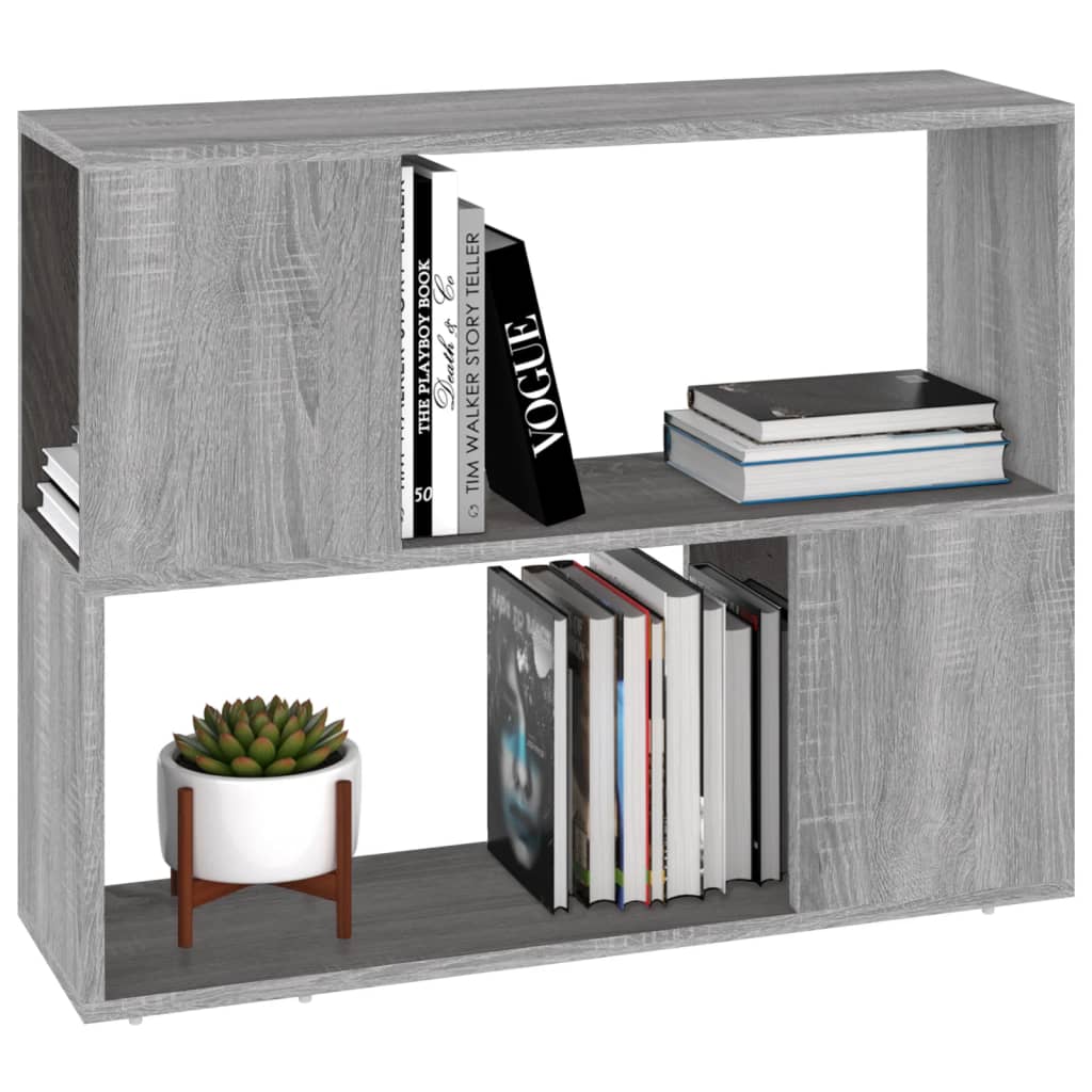 Boekenkast/kamerscherm 80x24x63 cm grijs sonoma eikenkleurig