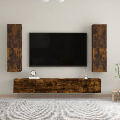 Tv-wandmeubel 30,5x30x110 cm gerookt eikenkleurig