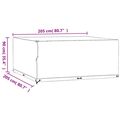 Tuinmeubelhoezen 2 st 16 oogjes vierkant 205x205x90 cm