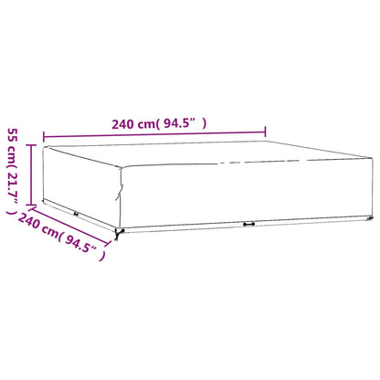 Tuinmeubelhoezen 2 st 16 oogjes vierkant 240x240x55 cm