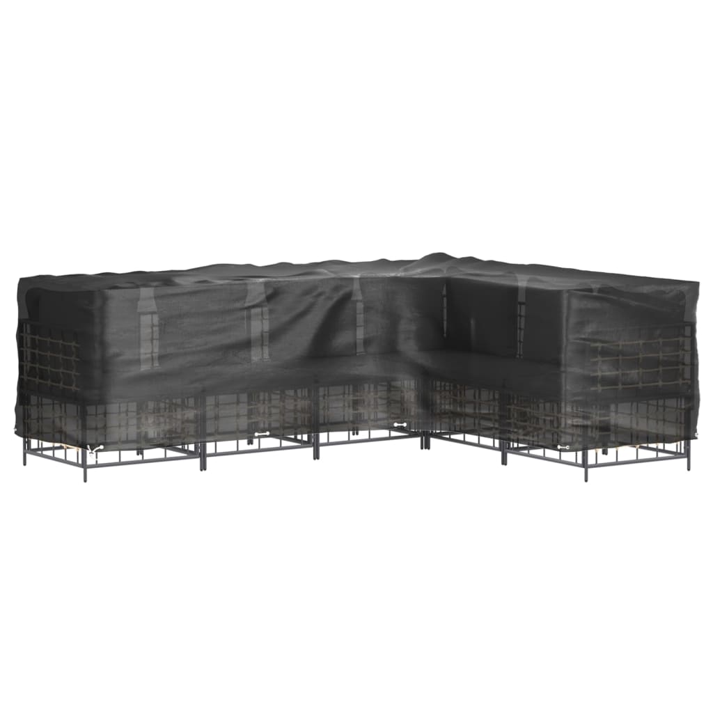 Tuinmeubelhoezen L-vormig 2 st 16 oogjes 260x210x80 cm