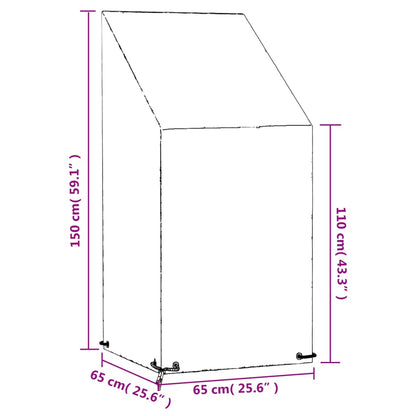 Tuinstoelhoezen 2 st met 8 oogjes 65x65x110/150 cm polyetheen