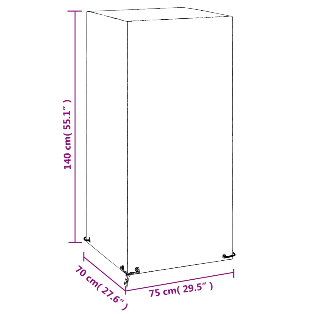 Tuinstoelhoezen 2 st 8 oogjes 75x70x140 cm polyetheen