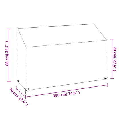 Tuinbankhoezen 2 st 8 oogjes 190x70x70/88 cm polyetheen